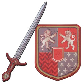Krause & Sohn Knight Set Sword & Shield Leo Lionheart Foam for Children 2-Piece Toy Set Role Play Fancy Dress, multicoloured