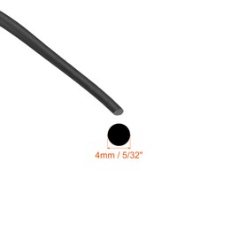 sourcing map Nitrile Rubber Round Seal Strip, 4mm(5/32") Diameter 8 Meters (26.25Ft) Long Hard Solid Rubber Weather Stripping for DIY Gasket, Industrial Equipment, and Furniture