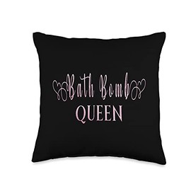 Cute Pink Bath Bomb Queen Hearts Art Throw Pillow