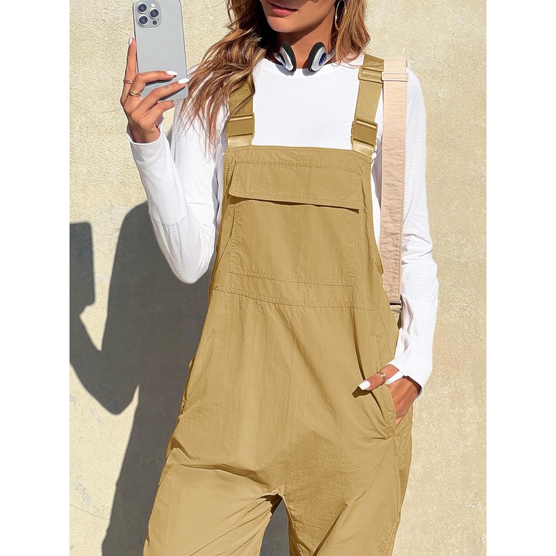Cicy Bell Womens Casual Overalls Baggy Adjustable Straps Bib Jogger