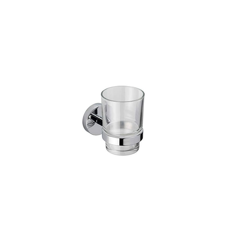 Croydex Flexi-Fix Epsom Tumbler & Holder, Chrome