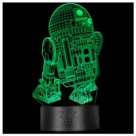 ZNZ 3D Lampe, LED Illusion Led Nachtlicht, 16 Farbwechsel 3 Modell mit Remote & Smart Touch Lampe Weihnachts Geschenke für Kinder Männer Frauen (5-R2D2)