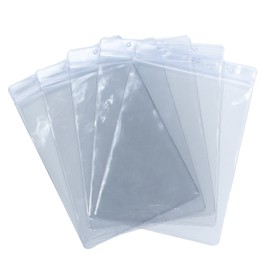 CKB Ltd® 10x A5 Jumbo Sized Vertical Clear ID Badge Card Holders Plastic Pocket Extra Large Portrait Pouches 25cm x 17cm - Holds an A5 Card Size - Up to 166mm x 220mm