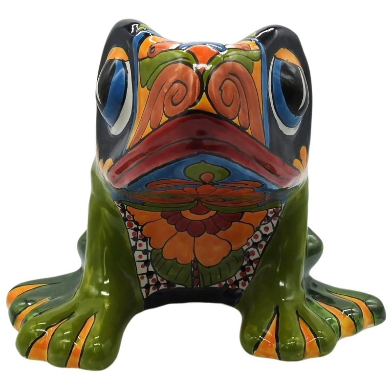 Talavera Pottery Store Frog Planter Large Eyes Hand Painted Indoor
