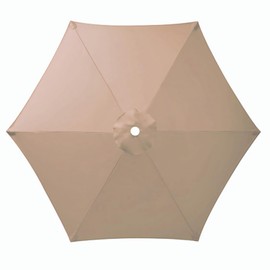 GLDDFDG 10Ft 6 Ribs Patio Umbrella Replacement Canopy (Canopy only), Canopy Replacement UV Protection Waterproof Outdoor Table Market Yard Umbrella Top Outdoor Umbrella Canopy,Champagne,10FT