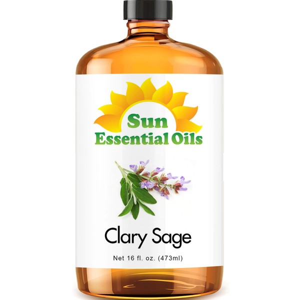 Sun Essential Oils 16oz - Clary Sage Essential Oil - 16 Fluid Ounces