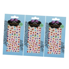 Ipetboom 3sets Nail Stencils for Kids Aesthetic Nail Art Stickers Easy to Apply Fingertip Decals for Children 3sheets*3