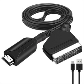 SCART to HDMI Converter Adapter for HD Video, Multimedia Interface Standard TV Mechanism Output, Plug and Play 1080P Video Audio Cable Support for Monitor Projector, HD Graphics high resolution.