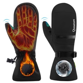 Qunature Ski Gloves Windproof Waterproof Full Finger Gloves Thermal Warm Sports Gloves with Touchscreen Function Gloves for Autumn and Winter Outdoor Activities such as Skiing, Ice Skating, black, S
