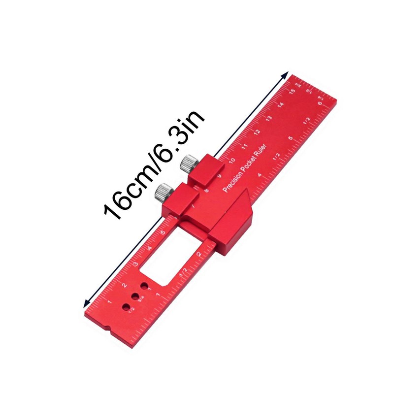 Metric Ruler - Pocket Metal Slide Stop Marking Ruler |