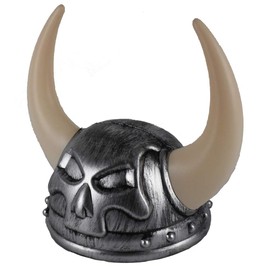 Norwegian Grey Skull Viking Helmet Costume Hat with Horns