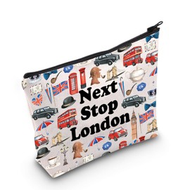 London Symbols Souvenir Cosmetic Bag London Vacation Gift London Trip Makeup Bag London Lover Gift Europe Travel Gift