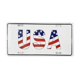 USA Flag Aluminum License Plate NEW LP0344