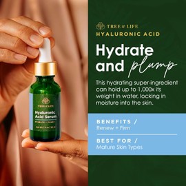 Tree of Life - Hyaluronic Acid Serum - Hydrating Face Oil for Dry and Sensitive Skin with Vitamin E for Soft, Smooth Skin - 30 ml