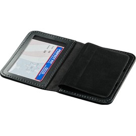 Perfect Fit 6 Point Star Illinois Sheriff Badge and Id Case Bifold Wallet 6 Point Star Badge Cutout Black Leather (cutout 229)