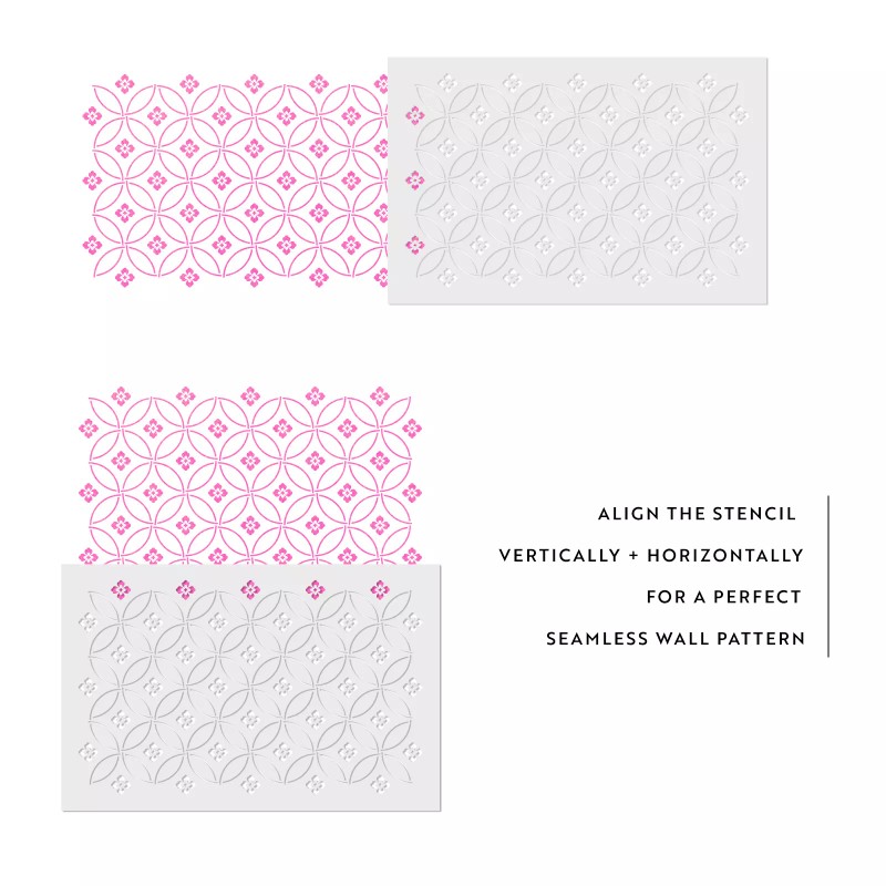 Stencil Revolution Louie Flower Pattern Wall Stencil - Large, Reusable