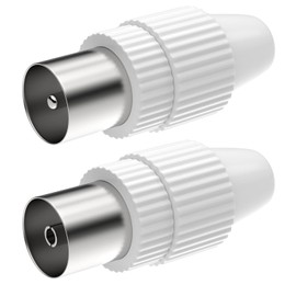 Antenna Plug Set Coaxial Plug & Coaxial Female / Female for Cable View, IEC TV Plug Male & Female DVB-C Radio and DVB-T2 TV Antennas for Coaxial Satellite Antenna Cable BK Systems 4K UHD