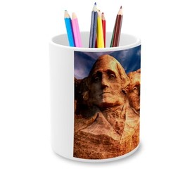 Fabulous Stifteköcher aus Keramik – Mont Rushmore, Gelb / South Dakota / USA President – 325 ml