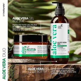 artnaturals Aloe Vera Gel Set - 99% Pure Organic - Sunburn Relief & Hydration for Face, Body & Hair  - Skincare Repair Moisturizing Comfort Hydrating