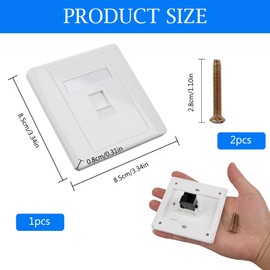 Female to Female CAT6 Gigabit Dual-Pass Network Wall Plug, RJ45 LAN Faceplate Outlet, Ethernet Wall Socket - High-Speed Ethernet Straight Plug for Home and Office Networking (LAN x 1)