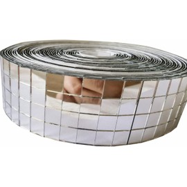 600pcs Mini 0.4''x 0.4'' Mirror Silver Squares Self-Adhesive,Real Glass Mirror Roll,Decorative Mirror Sticker Sheet DIY Accessory Mirrors Mosaic Tiles