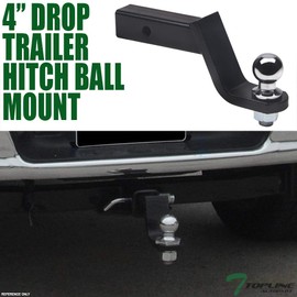 TLAPS 7422443469412 Universal Compatible with 2" x 2" Receiver Tube 4" Drop / 2" Rise Trailer Hitch Loaded Ball Mount