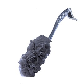 Wisafory Duschschwamm mit Stiel Badeschwamm Rückenbürste Mesh Badebürste Körperschrubber Weiche Hautreinigung Schwammbürsten Peeling Duschbürste Badewäscher für Frauen und Männer Grau