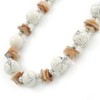 Avalaya White Ceramic Bead, Beige Shell Nugget Necklace In Silver