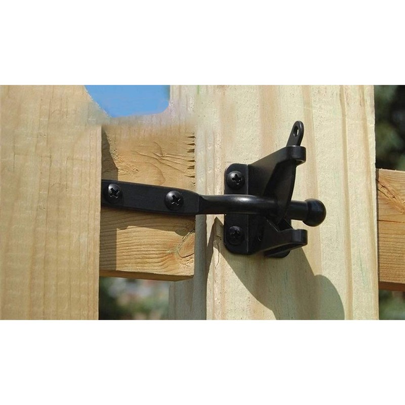 SANKINS Self Locking Gate Latch Automatic Gravity Lever for Wood