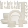 42-Piece Dinnerware Sets - Plates and Bowls Sets, Unbreakable Wheat