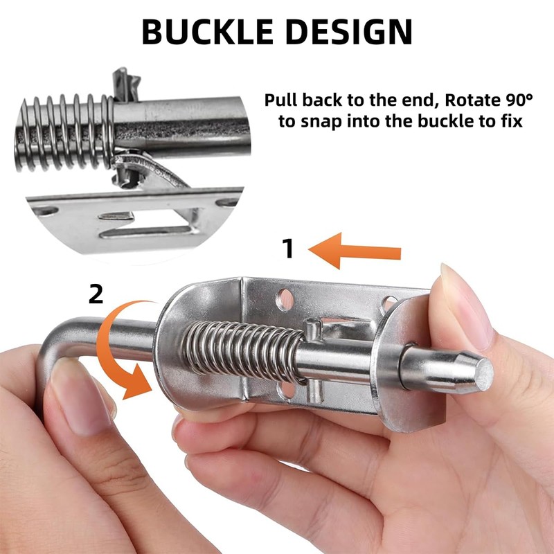 Hazrcvr Pack of 2 Spring Latch Gate Latch 304 Stainless