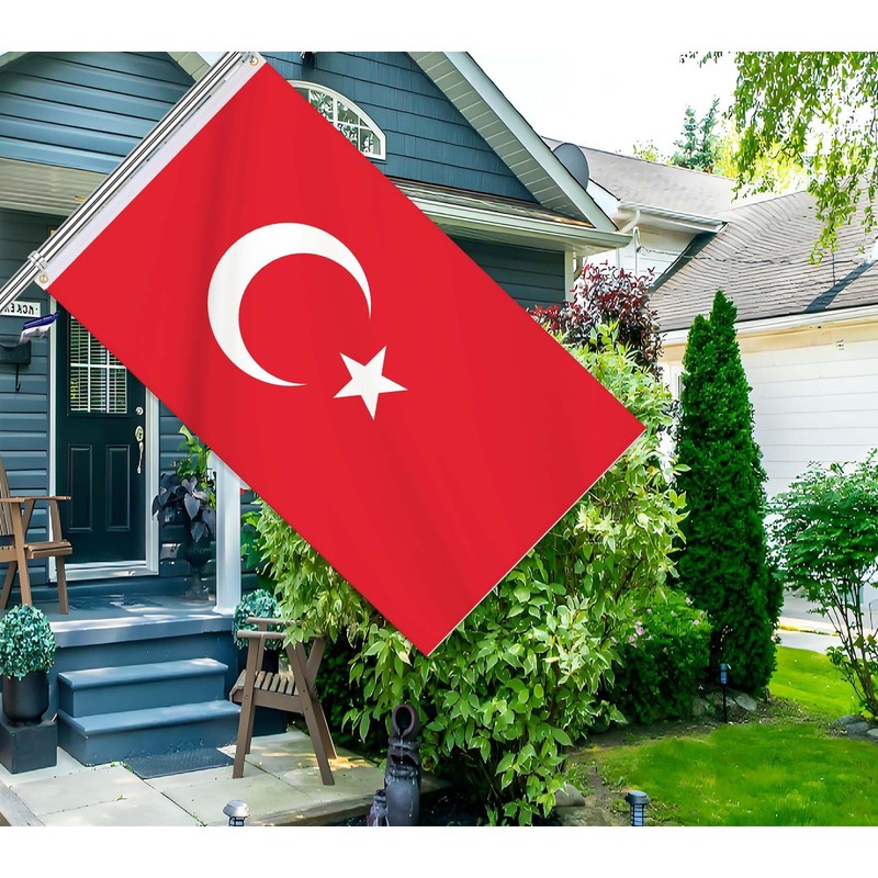 Turkey Flag,3x5 FT Turkish Flag,36x60 Inch Large Digitial Double-Printed Durable