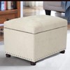 Joveco Storage Ottoman Rectangular Fabric Organization Bench (Beige)