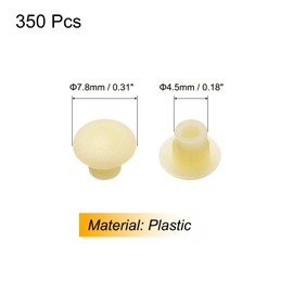 sourcing map 350Pcs Plastic Hole Plugs Screw Cap Covers, 5mm(3/16") Decoration Tapping Screw Cover, Furniture Screw Cover for Cabinet, Bookcase, Beige