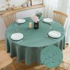 SPRICA Round Jacquard Tablecloth Water Resistance Solid Color Heavy Weight