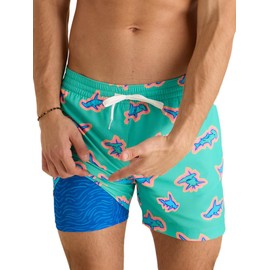 Chubbies Mens Swim Trunks 5.5'', Lined Classic 4-Way Stretch Mens Shorts, Board Shorts with Built-in Boxer Brief Liner, The Apex Swimmers, X-Large