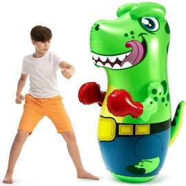 JOYIN Inflatable T-Rex Dinosaur Bopper 47 Inches, Bop Bag Inflatable Punching Toy, Kids Punching Bag with Bounce-Back Action