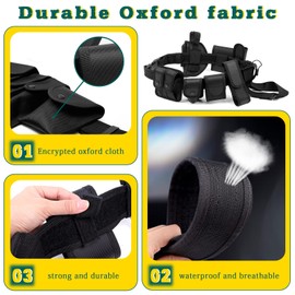 REAQUE Tactical Belt, 10 Piece Set Police Belt Military Belt, Police Tactical Equipment, Nylon Quick Release Combat Belt, Outdoor Sports, Camping, Hunting, Safety Equipment, black