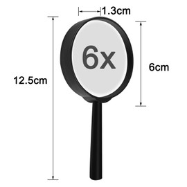 Elcoho Lupa de mano de plástico, 12 unidades, para lectura, joyería en casa, oficina, accesorios de escritorio, con bolsa de almacenamiento