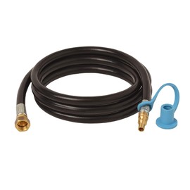 Flame King 72-inch Propane Thermo Plastic Hose Assembly, 1/4" Male Quick Disconnect Plug × 3/8" Female Flare Swivel, with 1/4" ID Hose for RV, Van, and Trailer