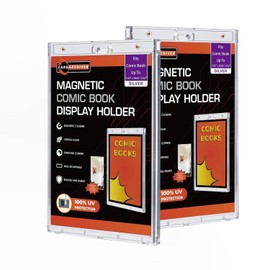 Vitrinas magnéticas de plata de 2 quilates cómics – Soportes de exhibición de cómics de un solo toque, protectores de losa de cómics protección UV, soportes de cómics montar en la pared