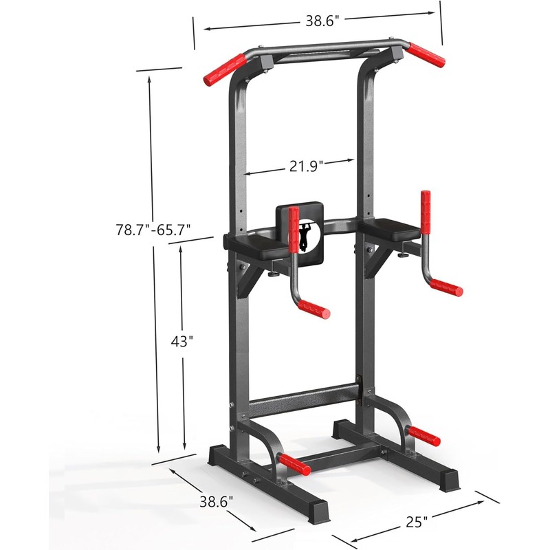 SogesPower Power Tower Pull Up Dip Stand Multi-Function Adjustable Height