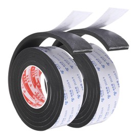 PATIKIL 2m/6.6ft Sealing Foam Tape, 2 Pack 5cm Wide 10mm Thick Single Sided Weather Stripping Door Seal Strip for Window Door Insulation, Black