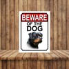 BEWARE OF THE DOG METAL GATE SIGN ROTTWEILER 200MM X