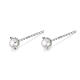 Silver 925 Earrings, Silver, Gold, 18K Coating, Hypoallergenic, Pearl, Small, Mini Earrings, Sterling Silver, Pearl