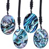 SUNYIK Natural Abalone Shell Pendant Necklaces for Women Unisex Assorted