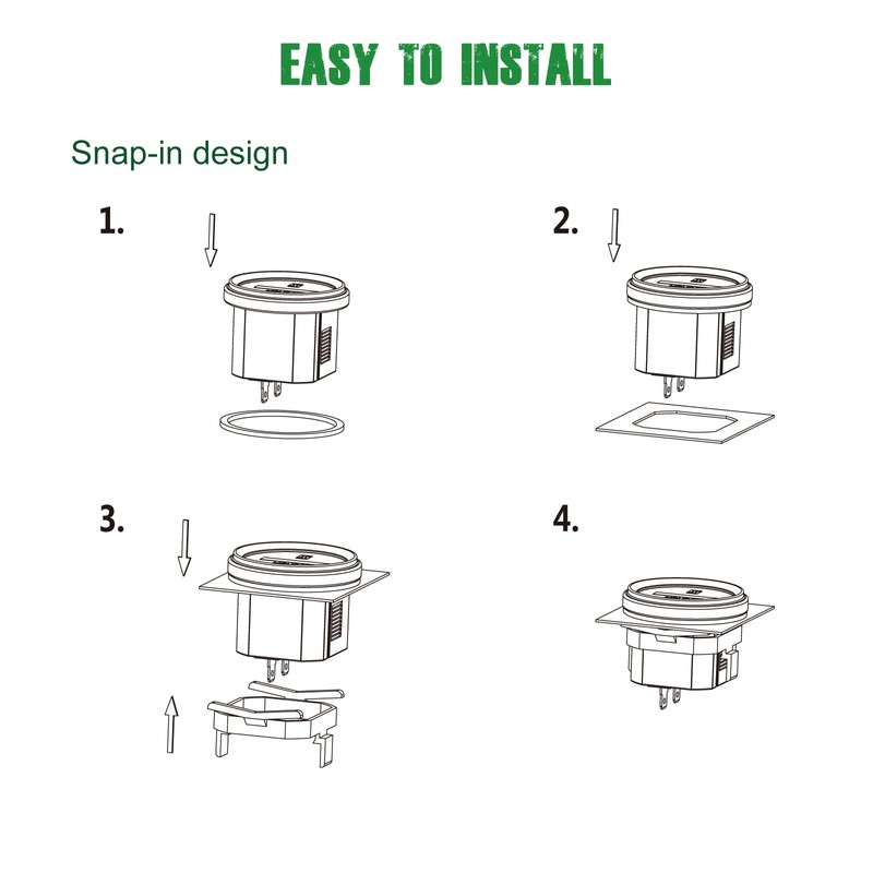 Yooreal Digital Round Hour Meter,DC 8-80V Mechanical Timer,Snap on Design,Waterproof