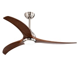 Udorich Enhance Comfort with 52-Inch Ceiling Fan with Light, 6 Speed Settings, Remote Control for Indoor and Outdoor Use, Nickel and Walnut
