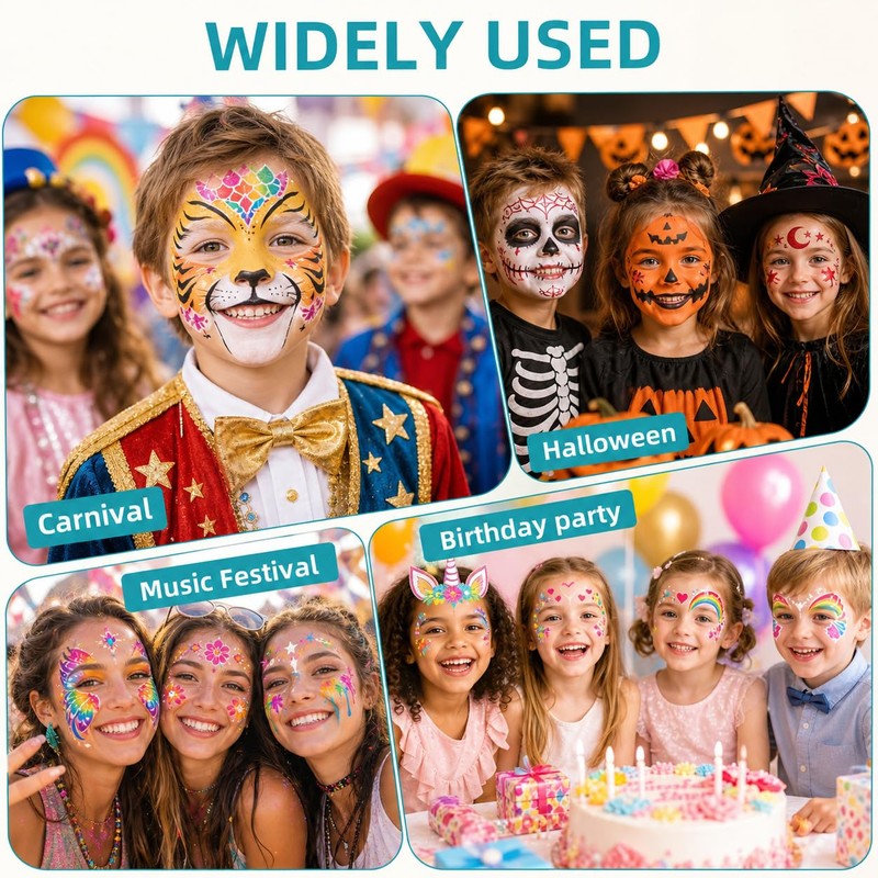 98 Pcs Face Paint Stencils Reusable