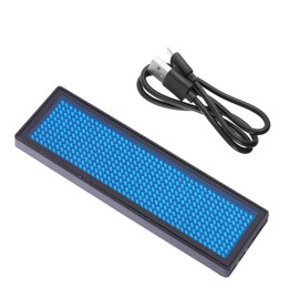 Blue LED Name Tag Badge, Rechargeable USB Programming Digital Display 44 x 11 Pixels, LED Business Card Screen Sign for Bar Hotel Nightclub Exhibition
